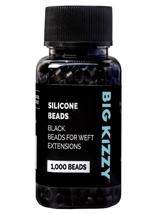 Big Kizzy 1000pcs Black Silicone Lined Microlink Beads for Weft Hair Extensions, 5.0mm for invisible extension application - Image 1